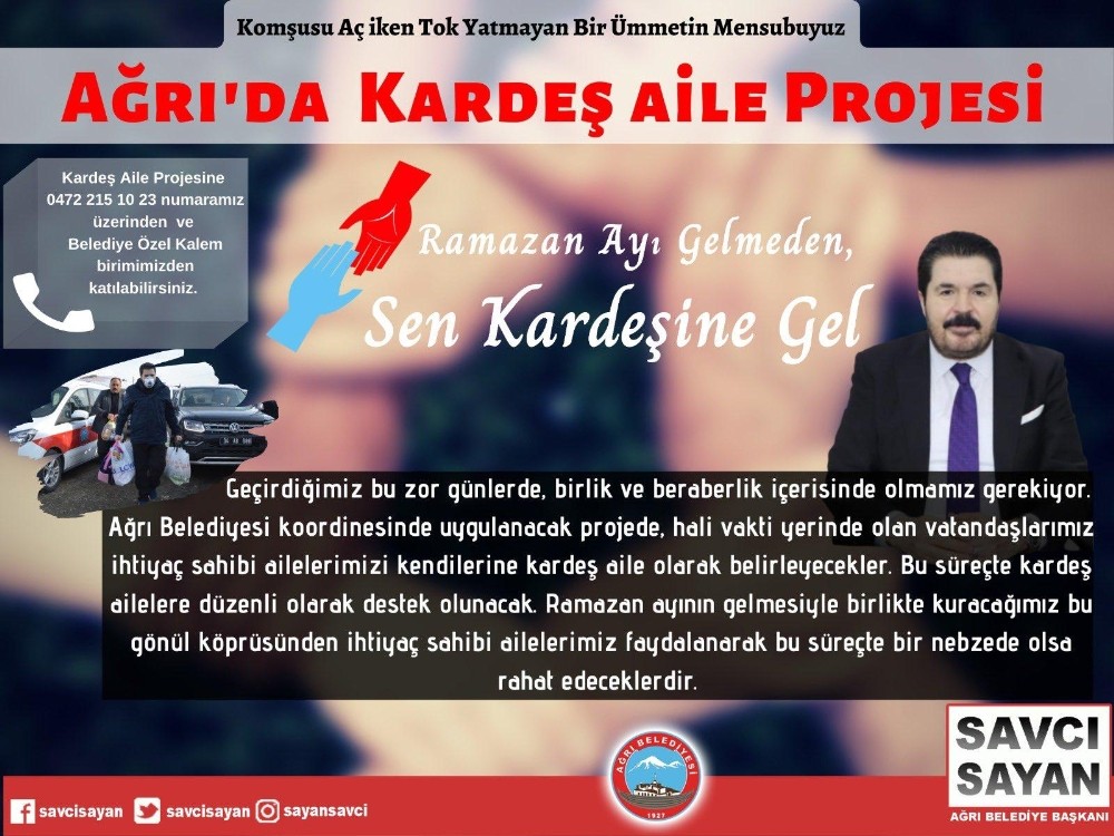Ağrı Belediyesi “Kardeş Aile Projesi