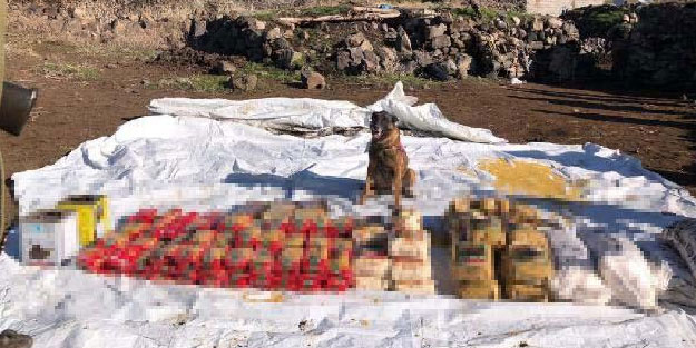 Ağrı Dağı'nda toprağa gömülü PKK erzağı ele geçirildi