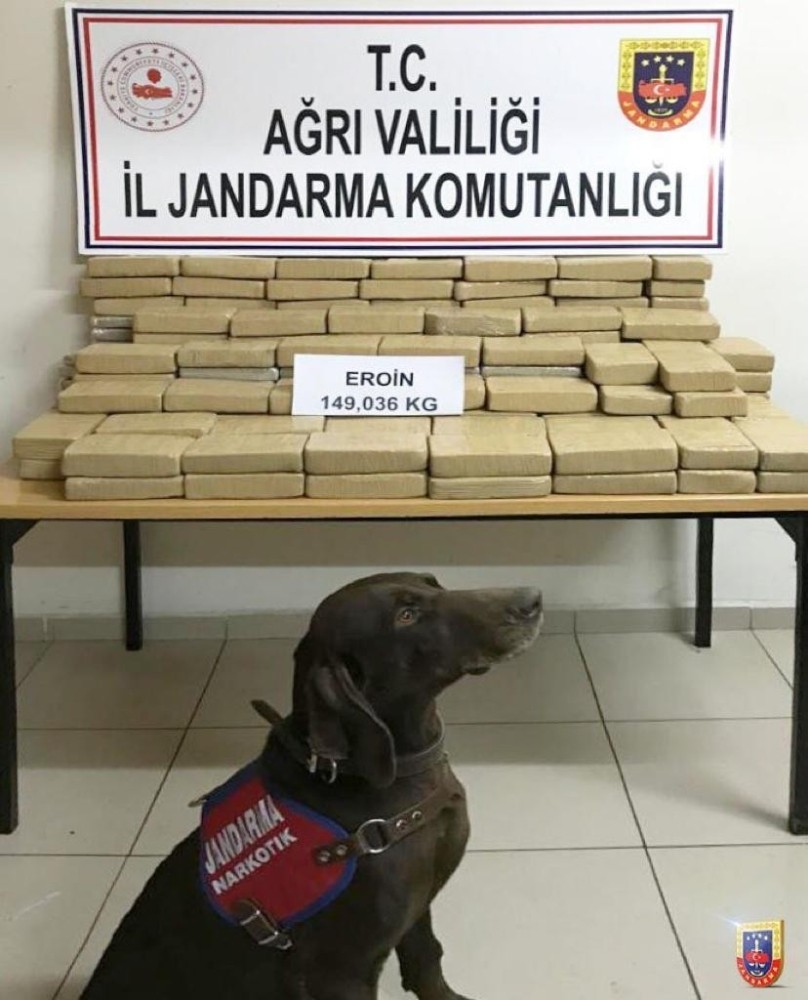Ağrı’da 148 kilogram eroin ele geçirildi 