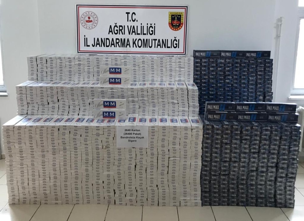 Ağrı’da 26 bin 400 paket kaçak sigara ele geçirildi 