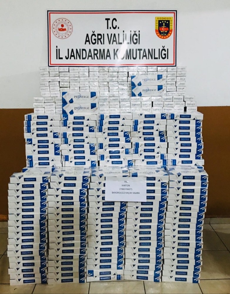 Ağrı’da 798 karton kaçak sigara ele geçirildi 