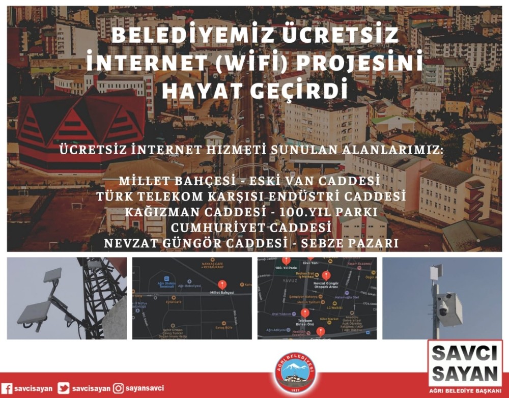 Ağrı’da internet bedava oldu 
