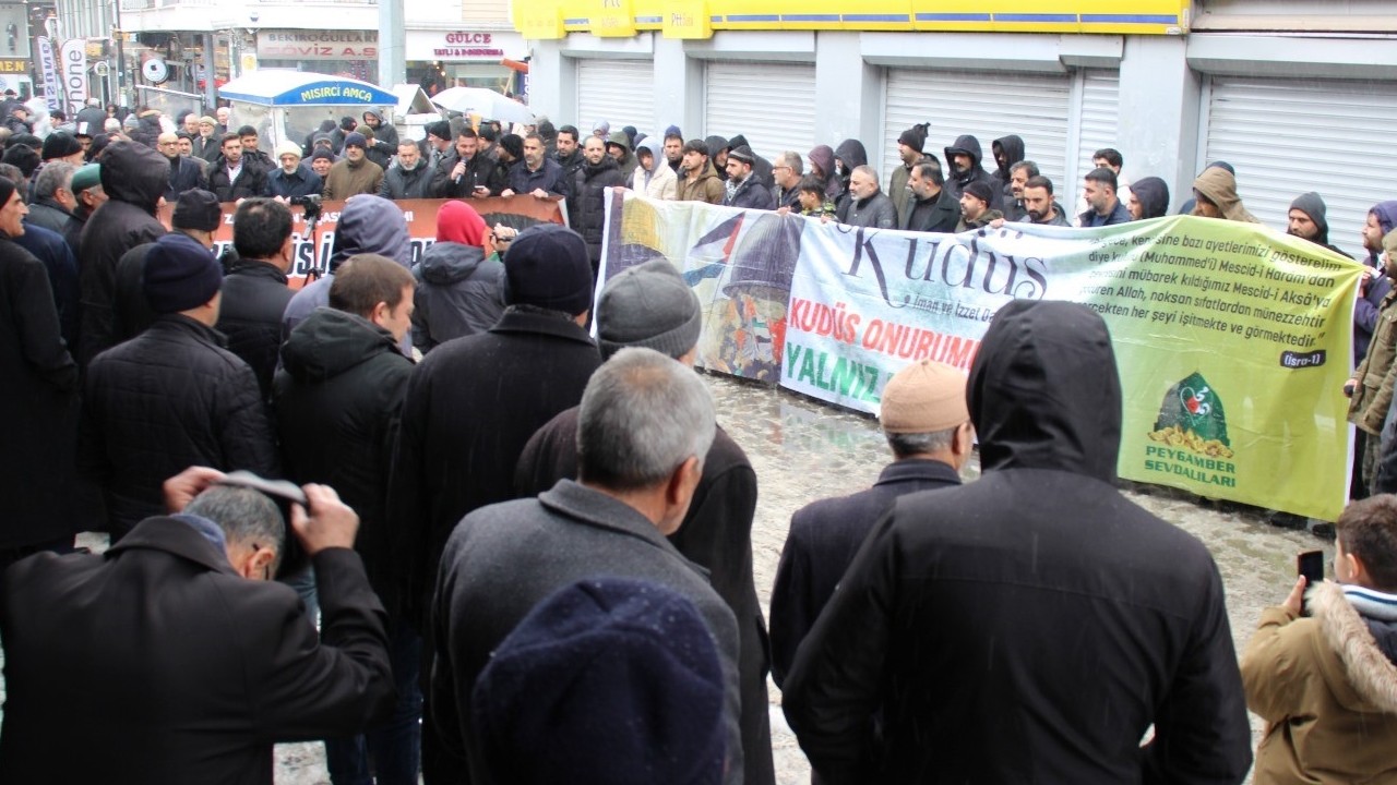 Ağrı'da İsrail’in Filistin’deki saldırılarına tepki