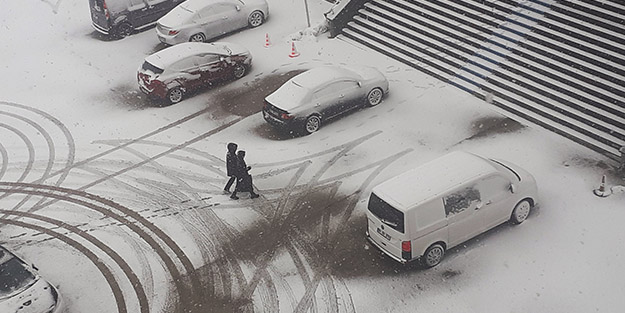 Ağrı'da Mart sonunda kar yağışı