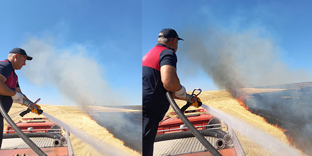 Ağrı’da onlarca dönüm ekili tarla küle döndü