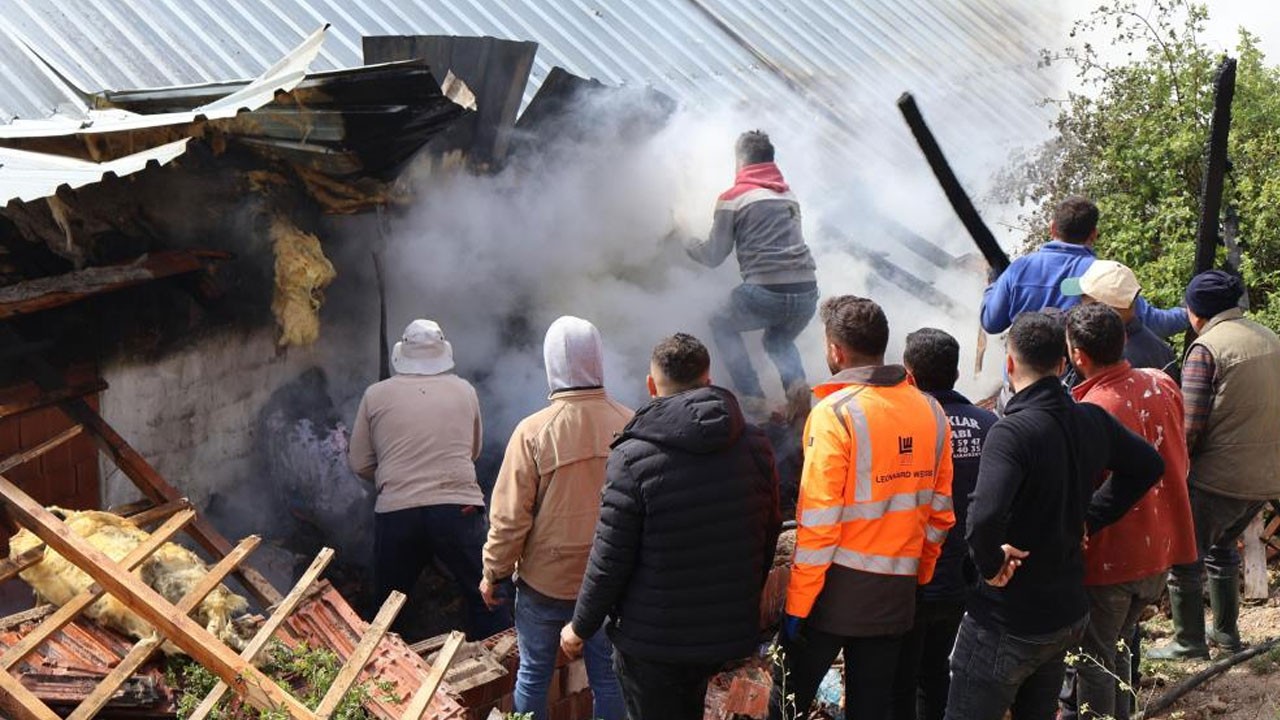 Ahırda çıkan yangın korkuttu