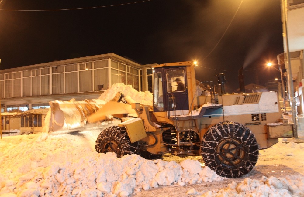 Ahlat Belediyesinden karla mücadele çalışması 