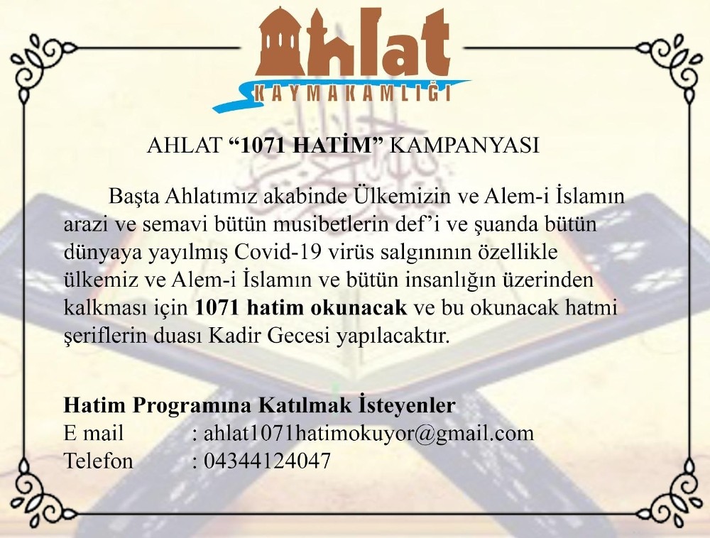 Ahlat’ta 1071 hatim kampanyası 