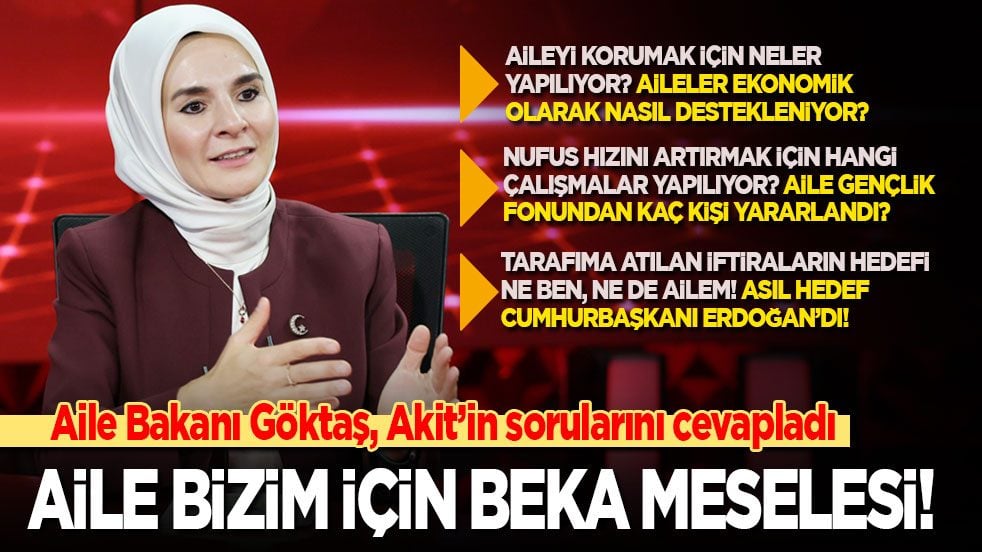 Aile Bakanı Mahinur Özdemir Göktaş Akit TV'nin sorularını cevapladı: İftiranın hedefi ben ve ailem değil, Cumhurbaşkanı Erdoğan'dı!
