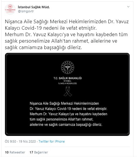 Aile sağlığı merkezi hekimi korona virüs nedeniyle hayatını kaybetti 