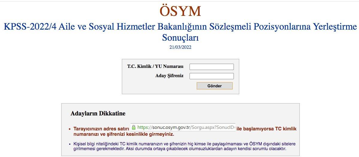Aile ve Sosyal Hizmetler Bakanlığı personel alımı sonuçları açıklandı mı? ÖSYM KPSS 2022-4 yerleştirme sonuçları...