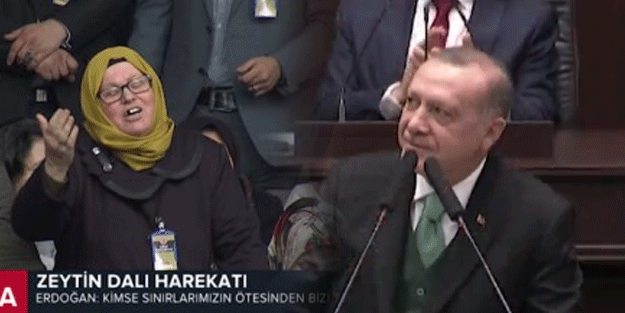 AK Parti Grup Toplantısı'na damga vuran teyze
