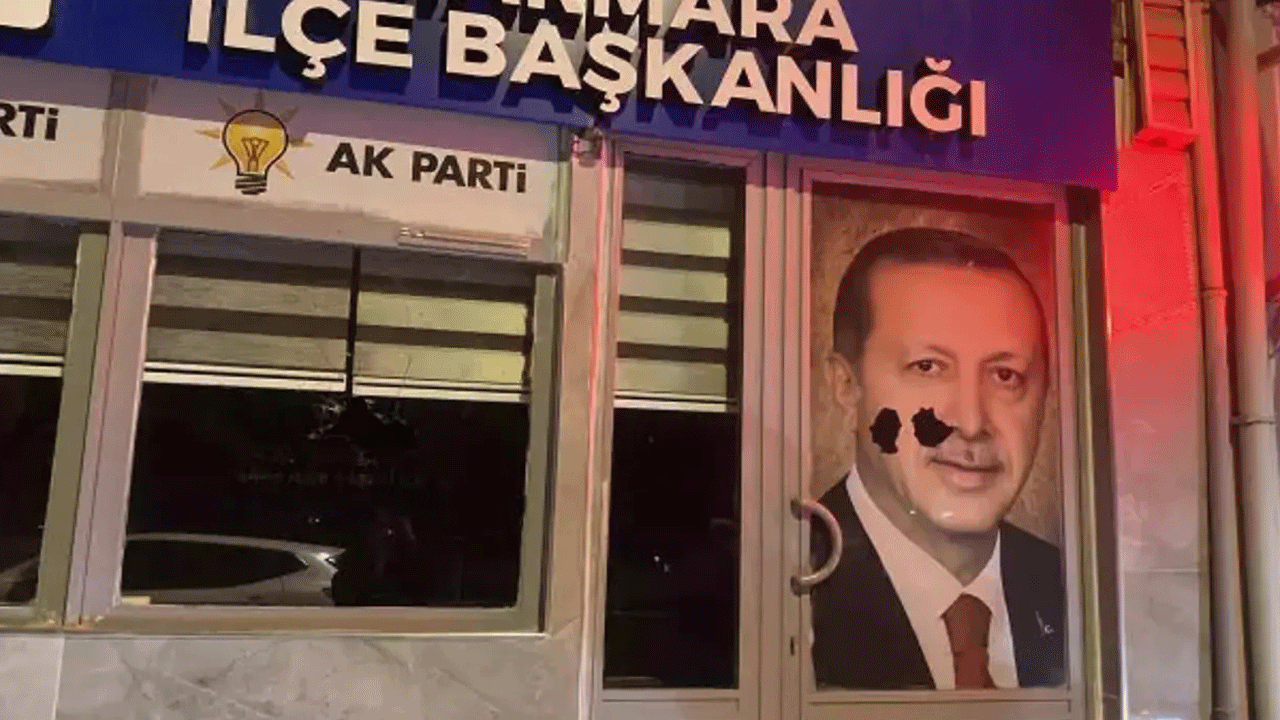 AK Parti İlçe Başkanlığı binasına kalleş saldırı!