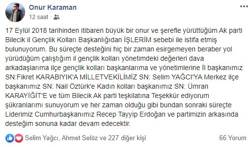 AK Parti’de istifa 