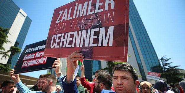 AK Partili gençler ABD ve İsrail'i protesto etti