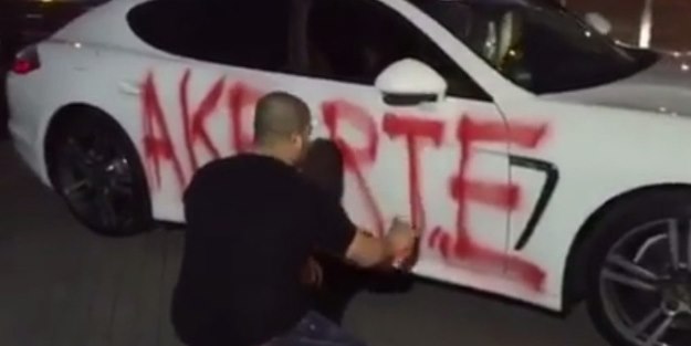 Son model spor arabasına spreyle 'RTE' yazarak zaferi kutladı