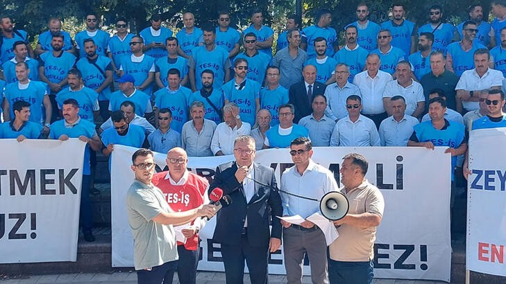 Akbelen maden sahası çalışanlarından, TBMM önünde açıklama