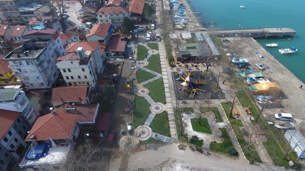 Akçakoca’da Liman bölgesindeki parkta çalışmalar sona geldi 