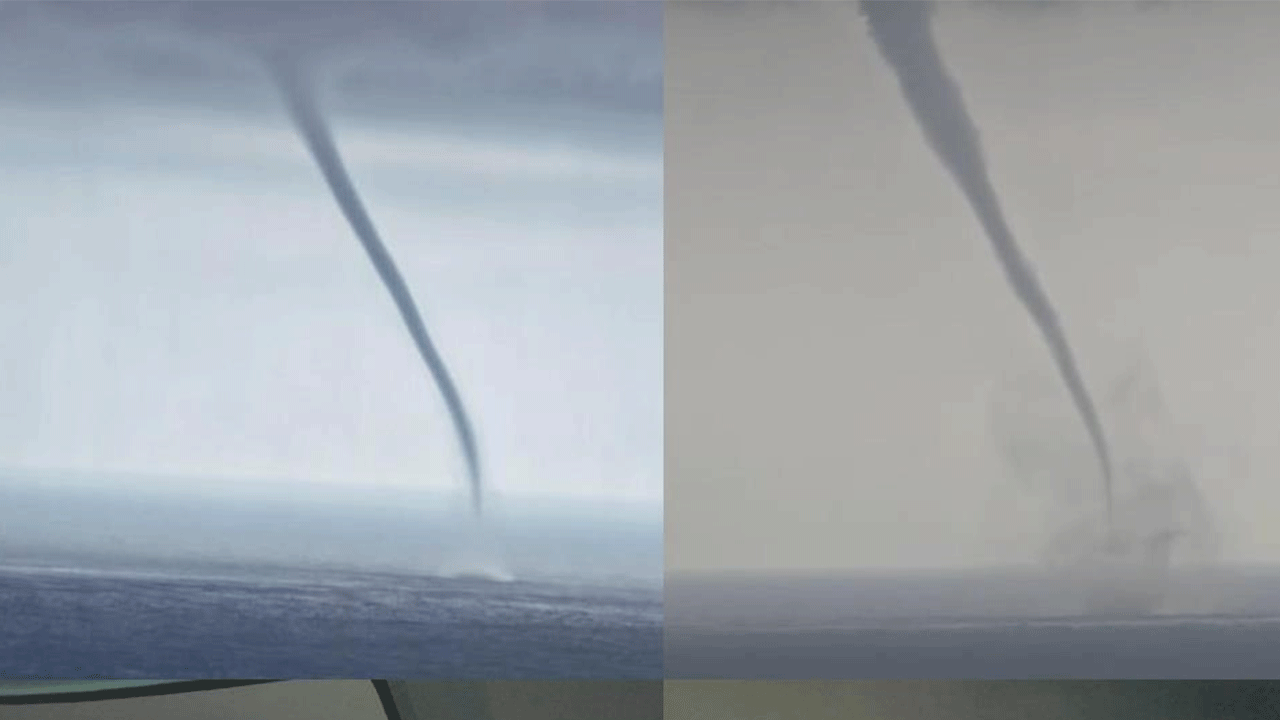 Akdeniz'de hortum böyle görüntülendi!