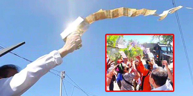 Akılalmaz olay! Halka para ateşledi