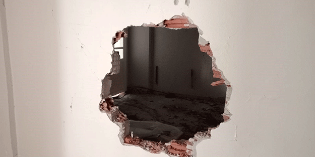 Akıllara durgunluk veren olay! Duvarı delip bakın ne yaptılar