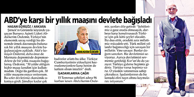 Akit yazdı maaşlar devlete bağışlanmaya başladı