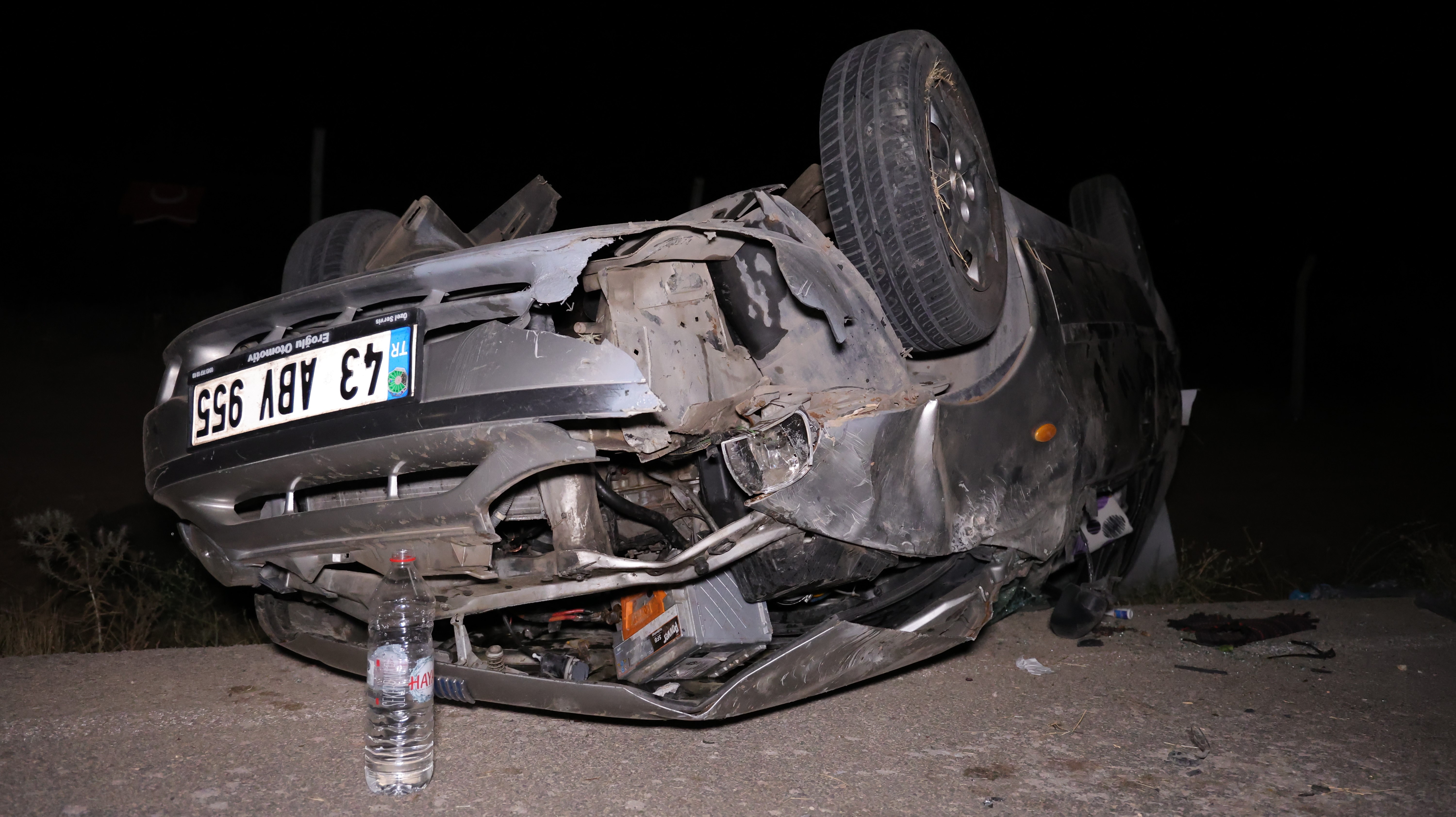 Aksaray’da otomobil takla attı