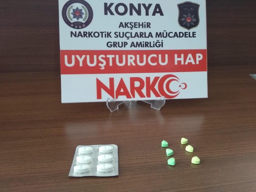 Akşehir’de uyuşturucu hap ele geçirildi 