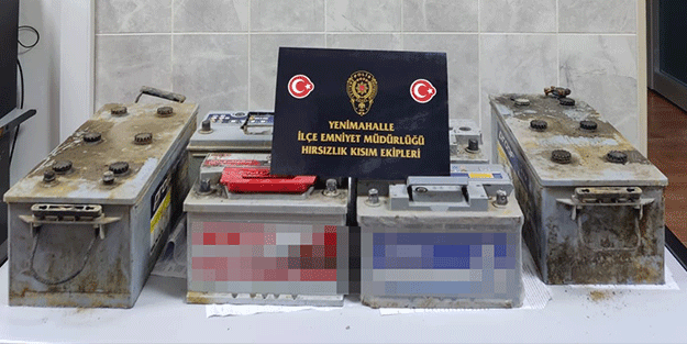 Akü hırsızları 150 saatlik görüntüler sonrası yakalandı