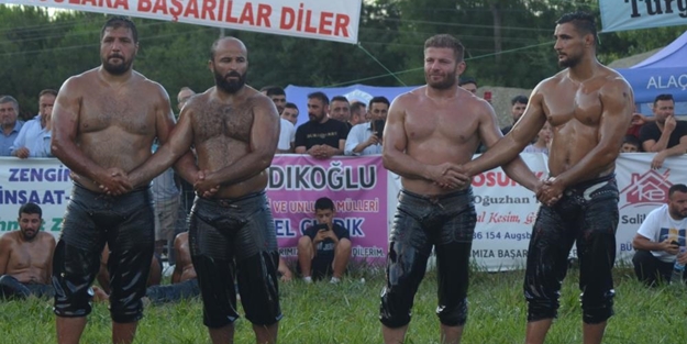 Alaçam'da başpehlivan belli oldu!