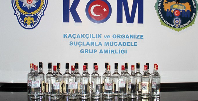 Alanya'da sahte içki operasyonu