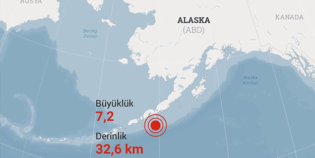 Alaska'da 7,2 büyüklüğünde deprem! Tsunami uyarısı yapıldı
