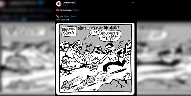 Alçaklıklarında sınır yok! Fransa gazetesi Gazzelilerin açlığıyla alay etti