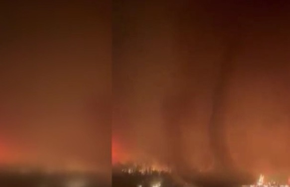 Alev alev yanıyor! Orman yangınında ateş hortumu çıktı