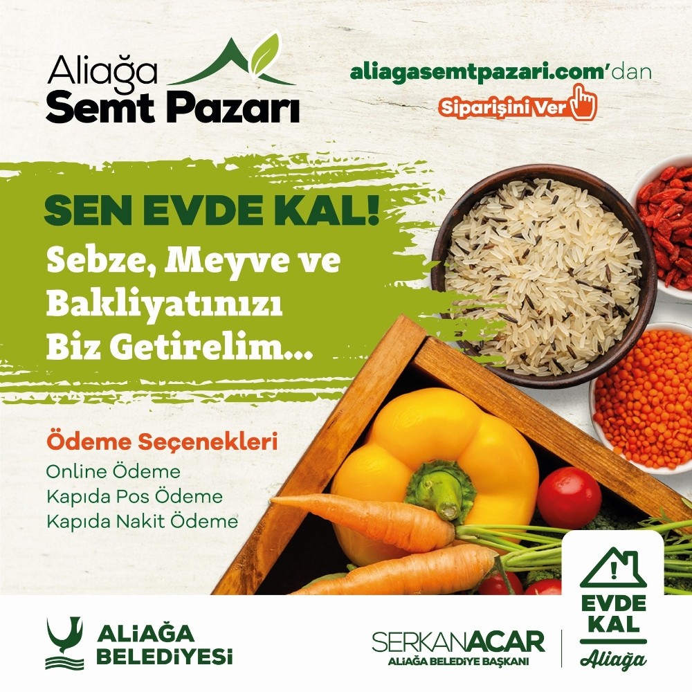 Aliağa Belediyesinde evde kalanlara online hizmet 