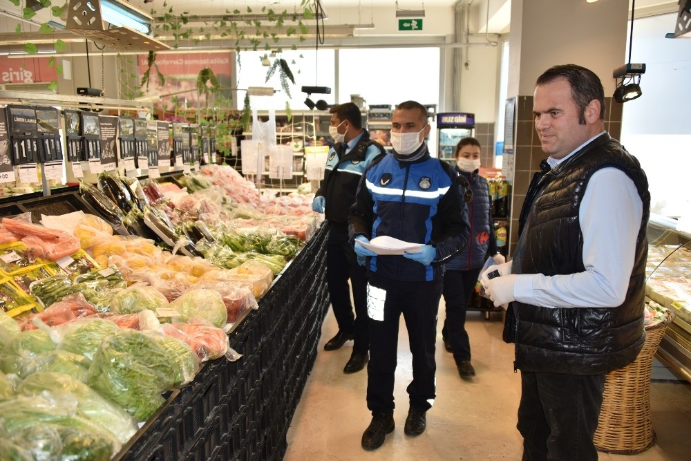 Aliağa’da virüse karşı marketlerin denetimi sıklaştı 