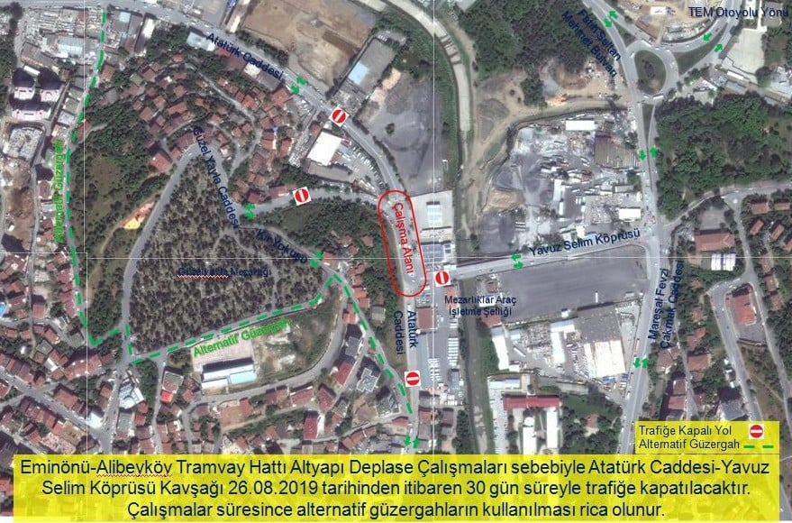 Alibeyköy’de tramvay için altyapı deplasesi yapılacak 