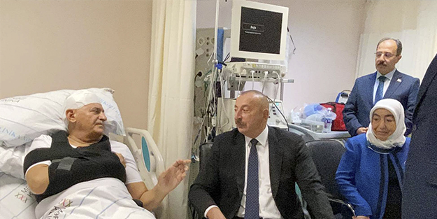 Aliyev hastaneye geldi! Kaza geçiren Binali Yıldırım'dan ilk görüntüler