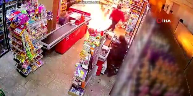 Alkolik şahıs markette dehşet saçtı!