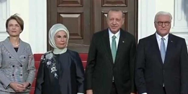 Alman Cumhurbaşkanı Erdoğan'ı resmi törenle karşıladı