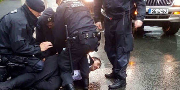 Alman polisler Türk vatandaşını feci şekilde darp etti!