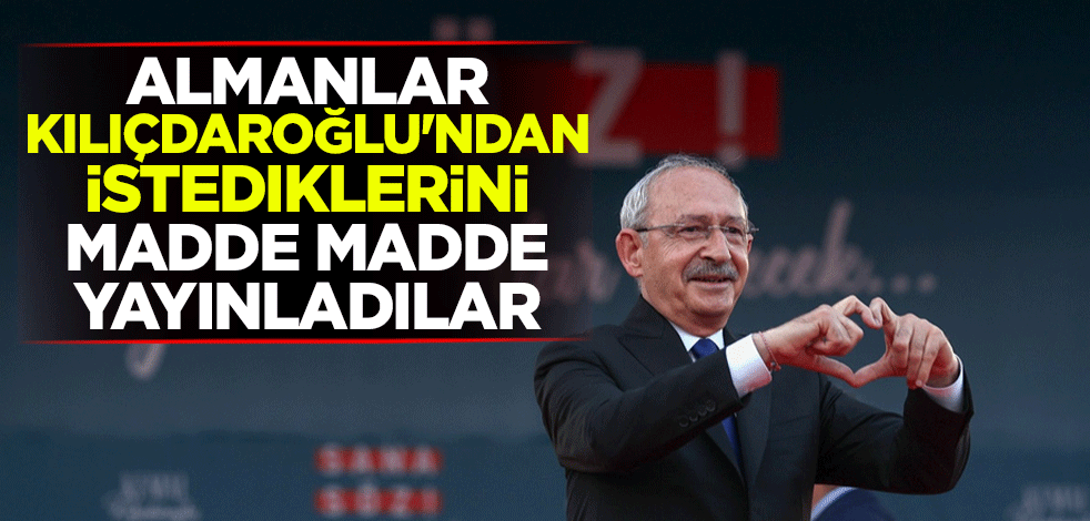 Almanlar, Kılıçdaroğlu'ndan istediklerini madde madde yayınladılar