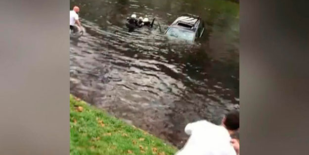 Almanya’da bir Türk, kanala düşen çifti kurtardı
