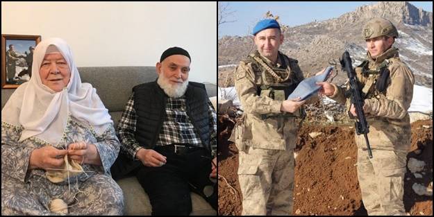 Almanya'da ördüğü yün çorapları, Şırnak'taki Mehmetçik'e gönderdi
