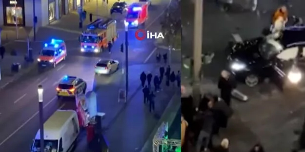 Almanya'da pazara araç daldı! Yaralılar var