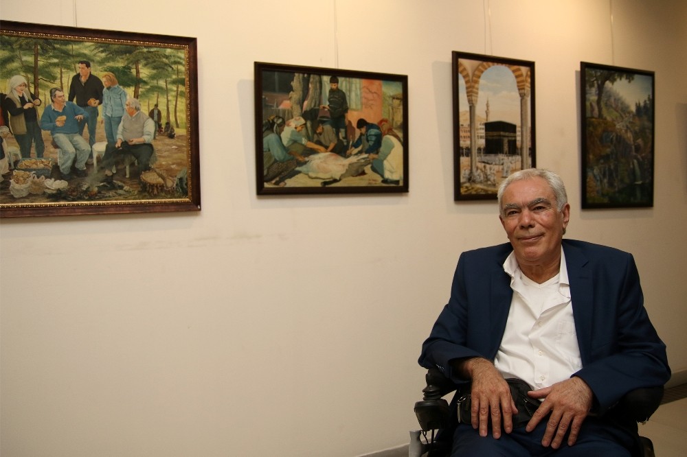 ALS hastası Ressam Yağcı, MTSO’da ‘Engelsiz Renkler’ sergisi açtı 