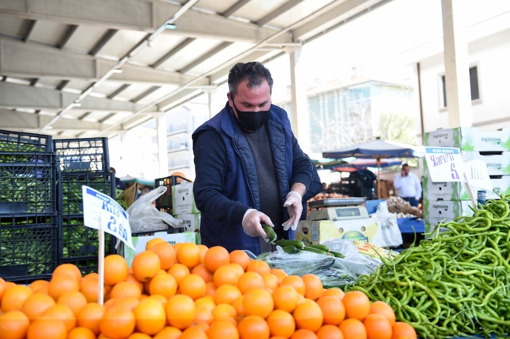 Altındağ pazarlarında korona virüs denetimi 