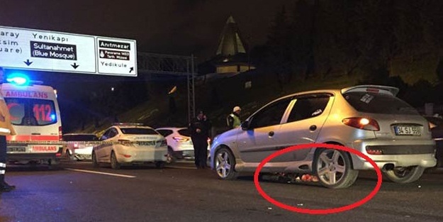 Altındaki cesetle 5 km yol gitti