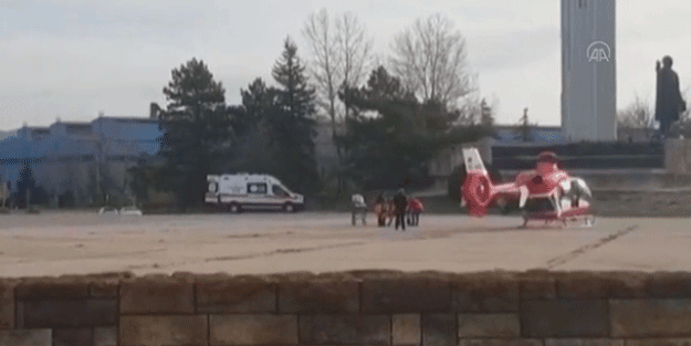 Ambulans helikopter kalp krizi geçiren hasta için havalandı