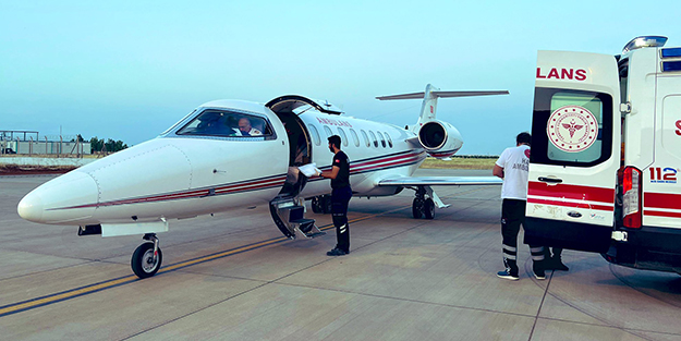 Ambulans uçak Mardin'de 4 yaşındaki çocuk için havalandı